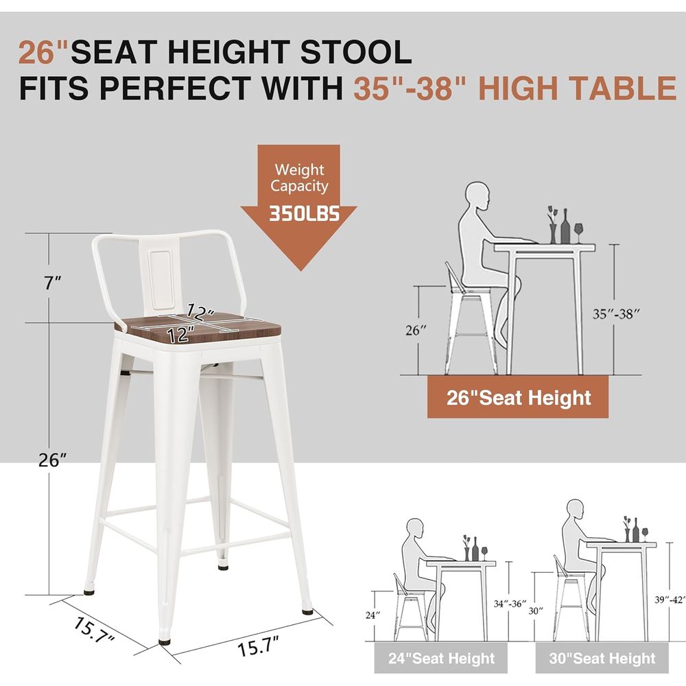 26 Inch Bar Stools Set o 4 Ind - огляд і ціна Home Bar Stools