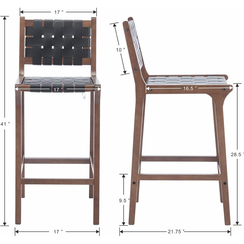 Set of 2 Wooden Bar Stools, Bl - огляд і ціна Home Bar Stools