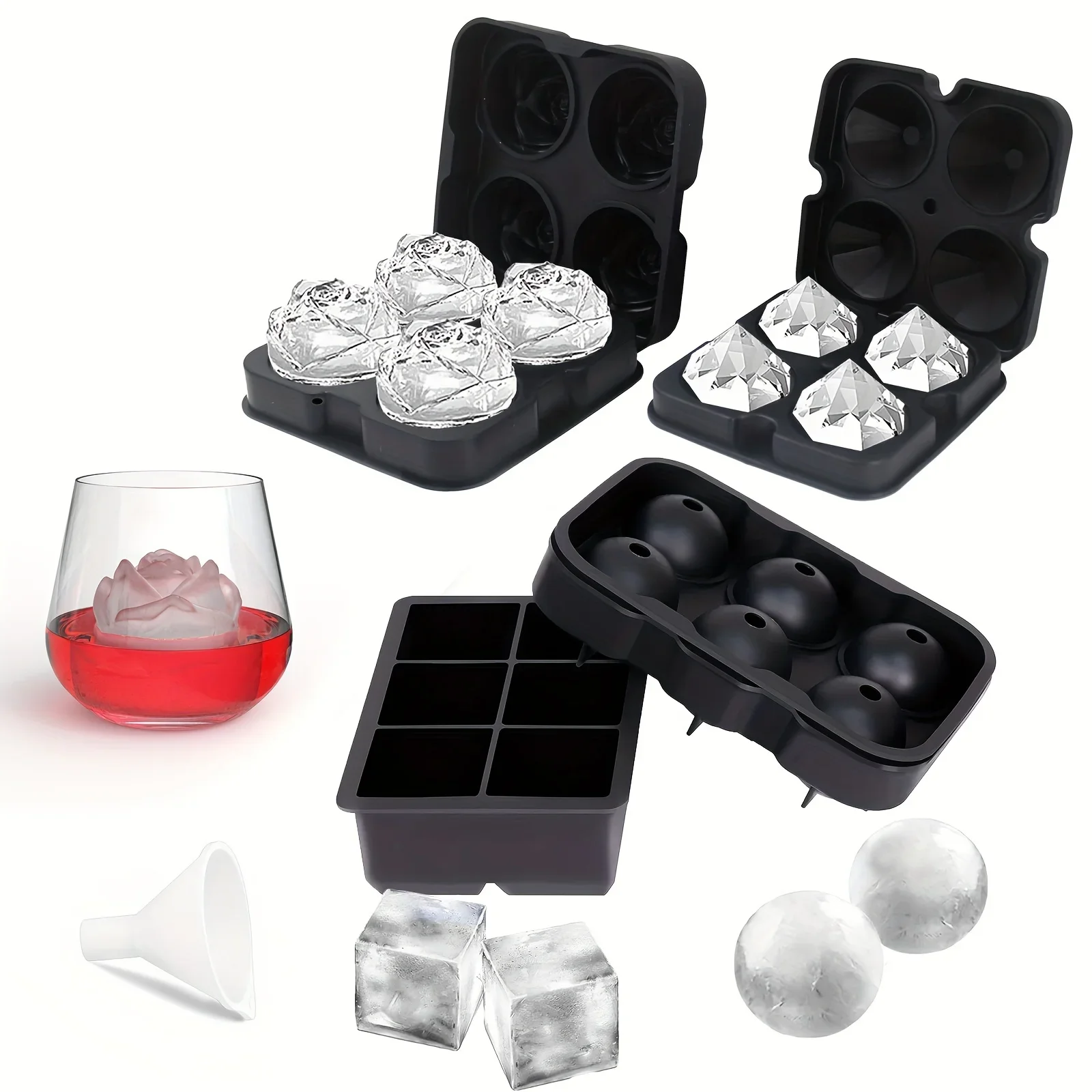 1pc 3D Rose Ice Cube Mold, Squ - огляд і ціна Ice Mold Sphere
