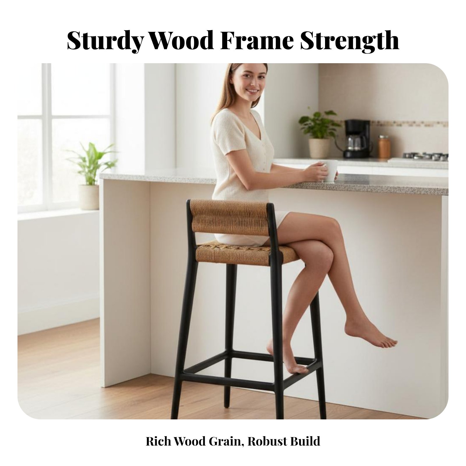 Rope Weave High Stool sturdy W - огляд і ціна Home Bar Stools