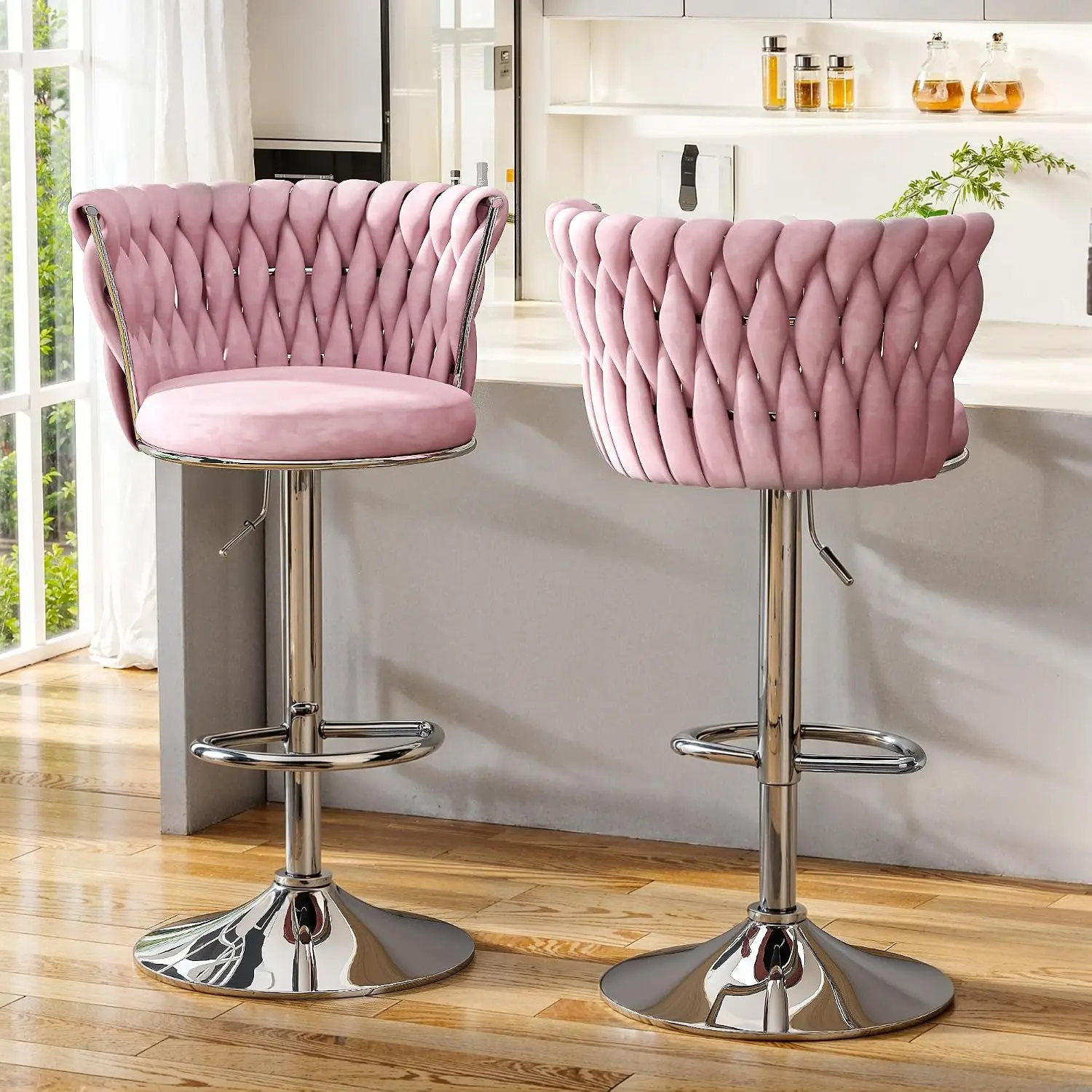 Velvet Bar Stools Set Of 2, Sw - огляд і ціна Home Bar Stools