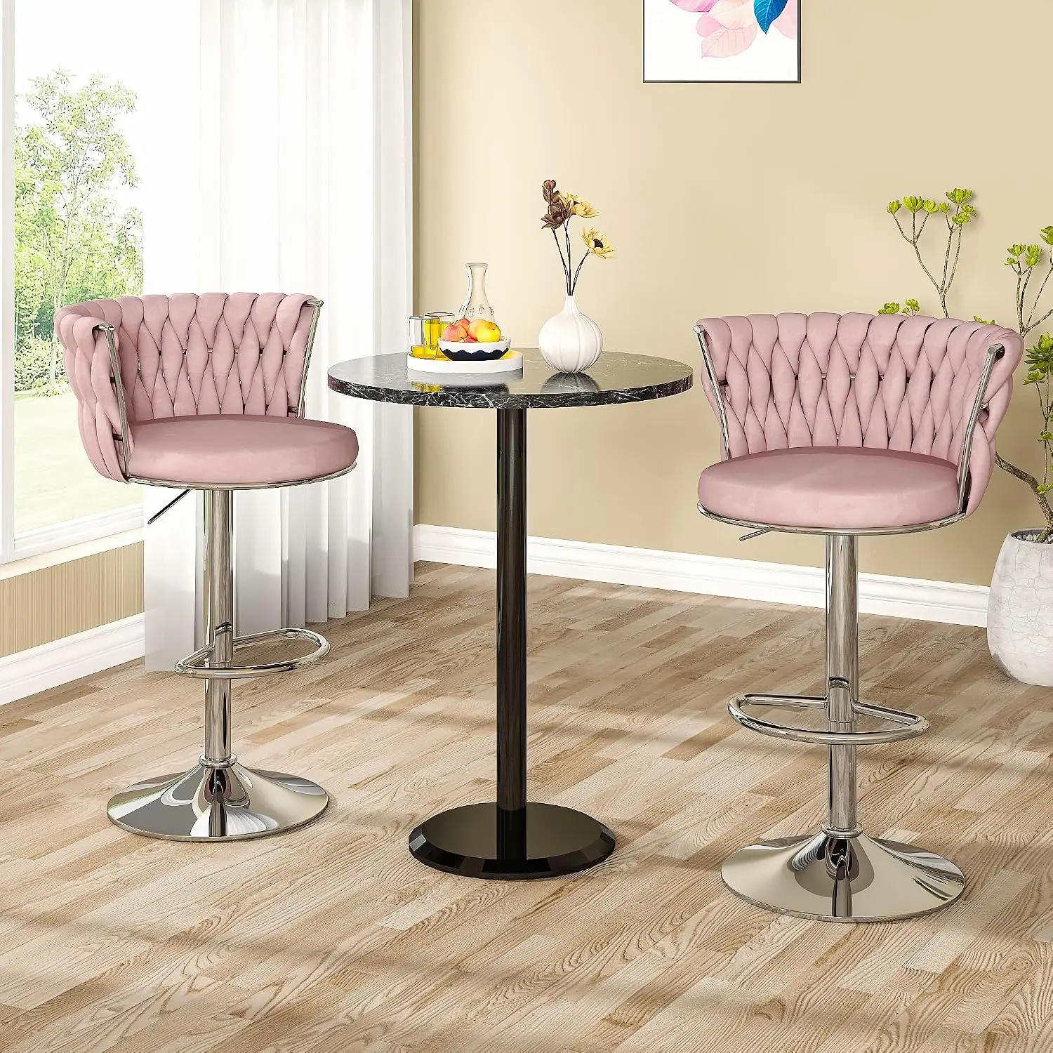 Velvet Bar Stools Set Of 2, Sw - огляд і ціна Home Bar Stools