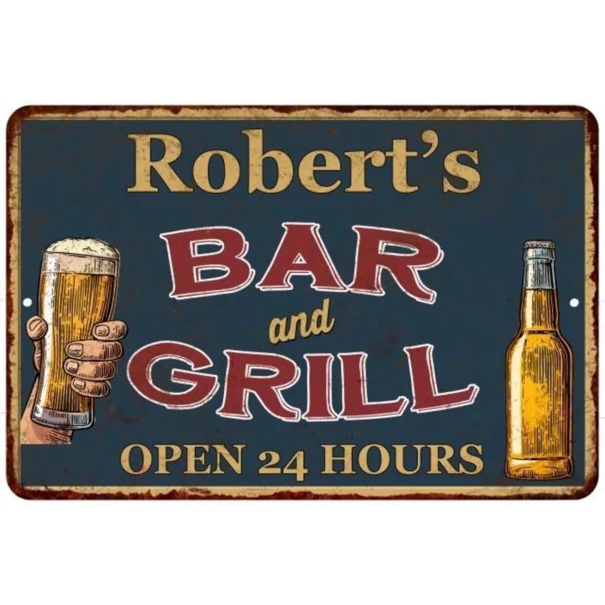 Custom Text Bar & Grill Metal  - огляд і ціна Home Bar Signs