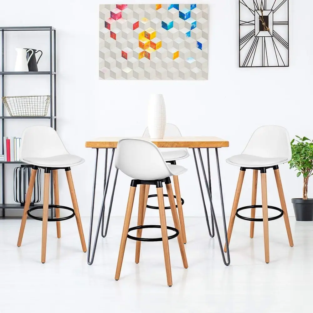 Set of 4 Bar Stools with PU Le - огляд і ціна Home Bar Stools