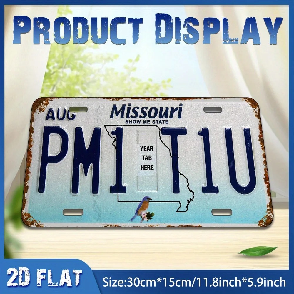 2D Flat Retro Missouri Blue Bi - огляд і ціна Home Bar Signs
