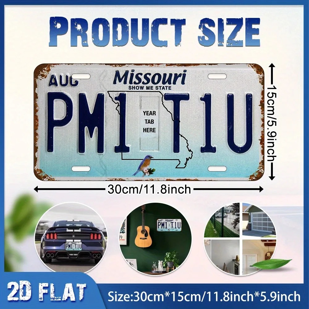 2D Flat Retro Missouri Blue Bi - огляд і ціна Home Bar Signs