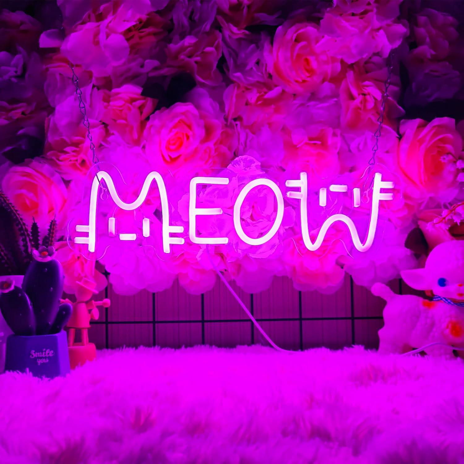 Meow Neon Sign Cat USB Powered - огляд і ціна Home Bar Signs