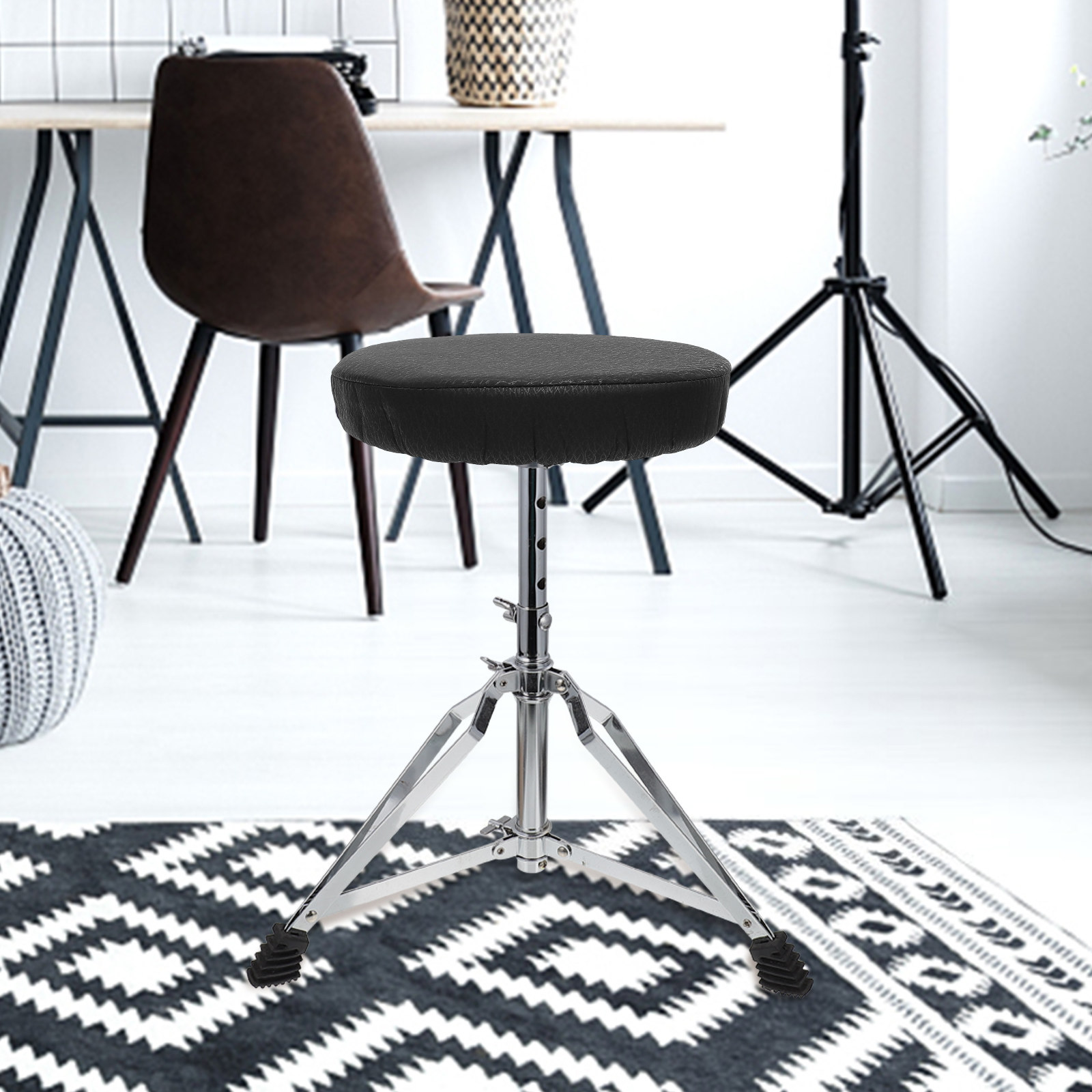Elastic Thick Black Round Stoo - огляд і ціна Home Bar Stools