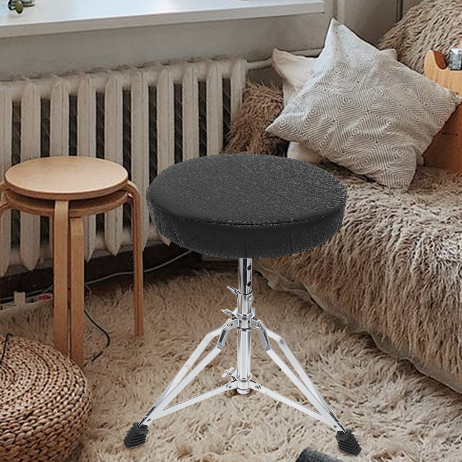 Elastic Thick Black Round Stoo - огляд і ціна Home Bar Stools