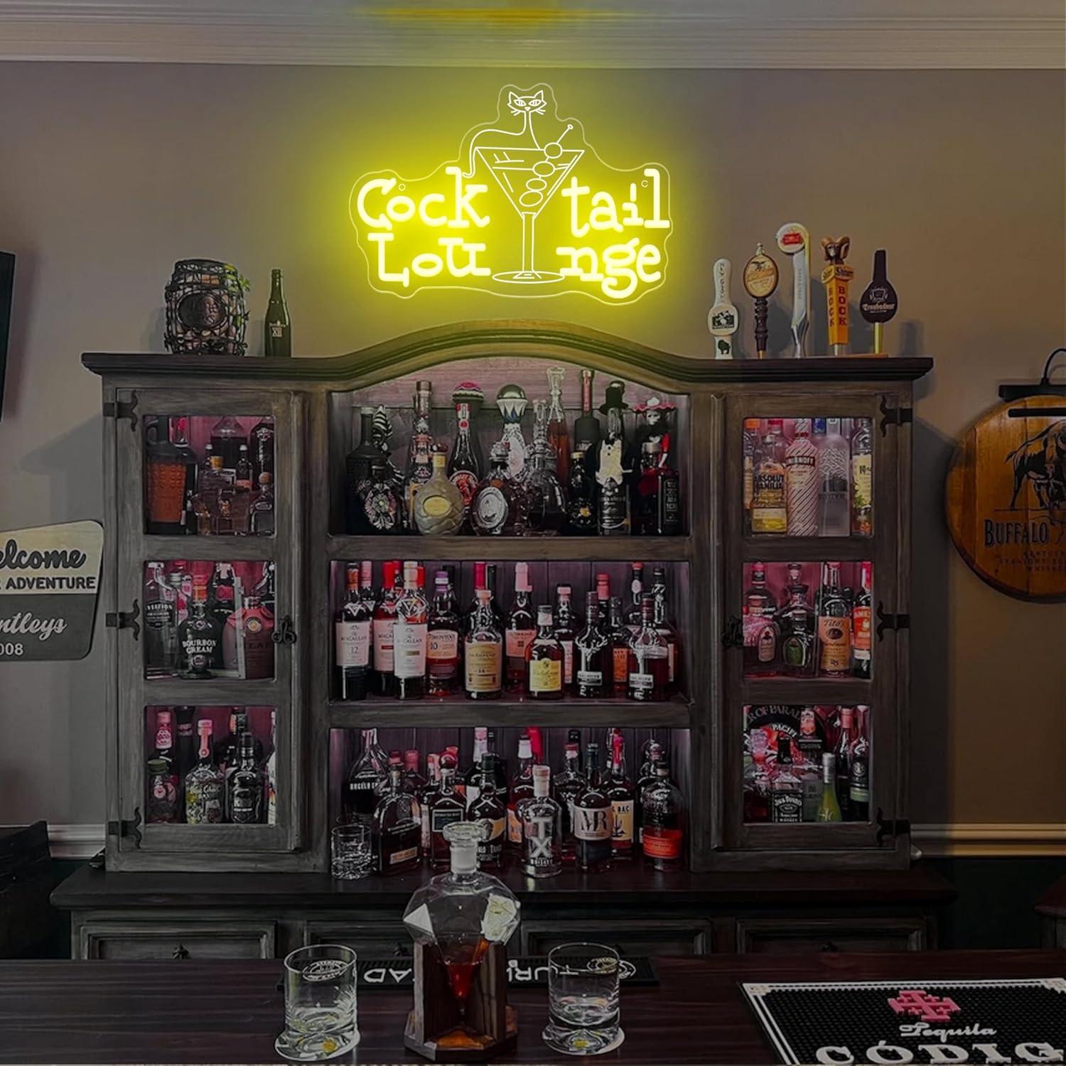 Cocktail Lounge Neon Sign Dimm - огляд і ціна Home Bar Signs